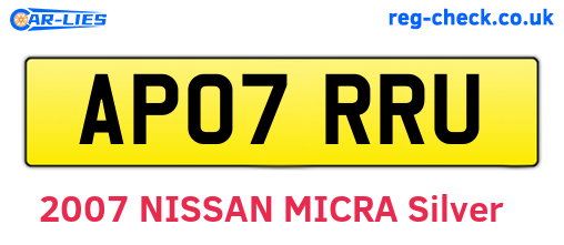AP07RRU are the vehicle registration plates.