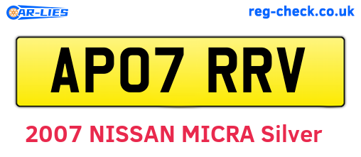 AP07RRV are the vehicle registration plates.