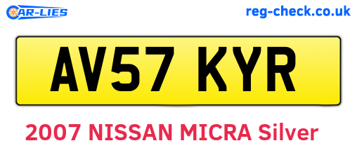 AV57KYR are the vehicle registration plates.
