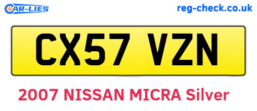 CX57VZN are the vehicle registration plates.