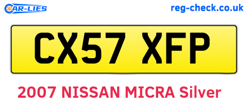 CX57XFP are the vehicle registration plates.