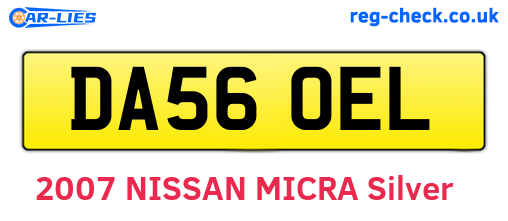 DA56OEL are the vehicle registration plates.