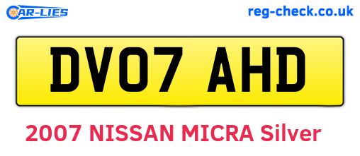 DV07AHD are the vehicle registration plates.