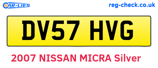 DV57HVG are the vehicle registration plates.