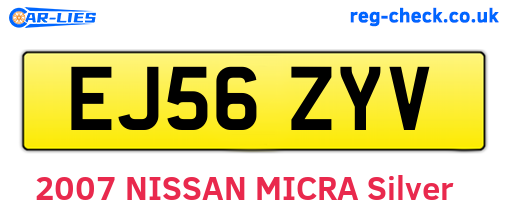 EJ56ZYV are the vehicle registration plates.