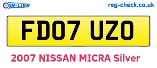 FD07UZO are the vehicle registration plates.