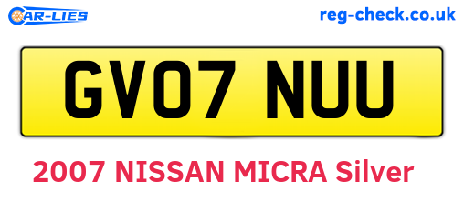 GV07NUU are the vehicle registration plates.