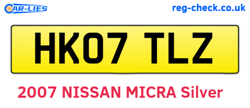 HK07TLZ are the vehicle registration plates.