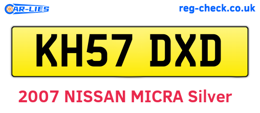 KH57DXD are the vehicle registration plates.