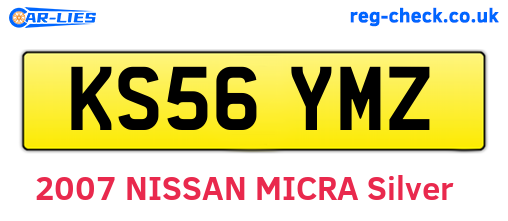 KS56YMZ are the vehicle registration plates.