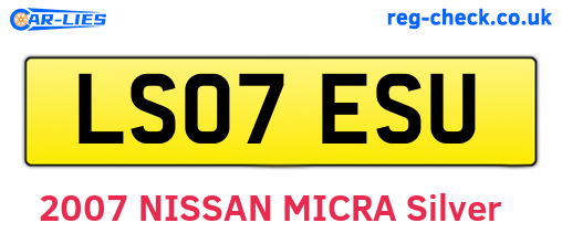 LS07ESU are the vehicle registration plates.