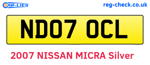 ND07OCL are the vehicle registration plates.