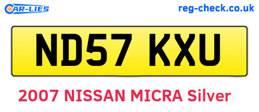 ND57KXU are the vehicle registration plates.