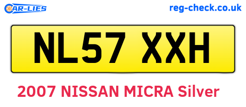 NL57XXH are the vehicle registration plates.