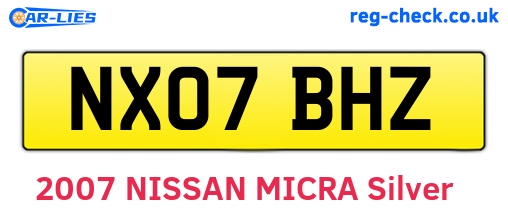 NX07BHZ are the vehicle registration plates.