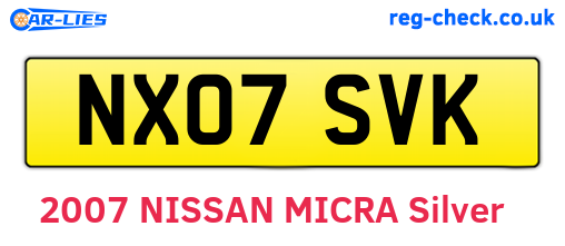NX07SVK are the vehicle registration plates.