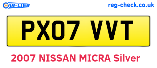 PX07VVT are the vehicle registration plates.