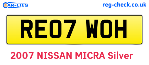 RE07WOH are the vehicle registration plates.