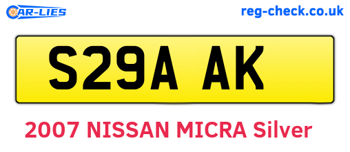 S29AAK are the vehicle registration plates.