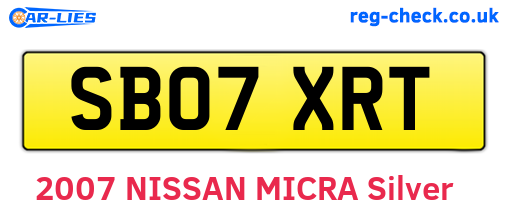 SB07XRT are the vehicle registration plates.