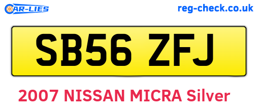 SB56ZFJ are the vehicle registration plates.