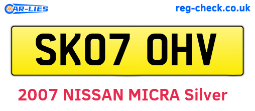 SK07OHV are the vehicle registration plates.