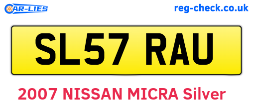 SL57RAU are the vehicle registration plates.