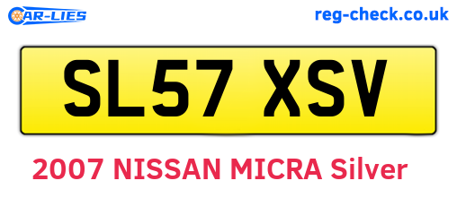 SL57XSV are the vehicle registration plates.