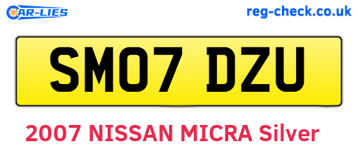 SM07DZU are the vehicle registration plates.