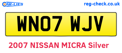 WN07WJV are the vehicle registration plates.
