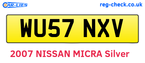 WU57NXV are the vehicle registration plates.