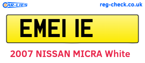 EME11E are the vehicle registration plates.
