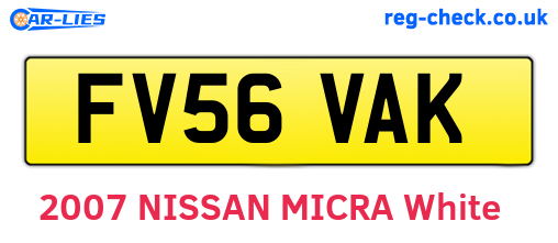 FV56VAK are the vehicle registration plates.