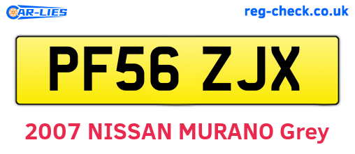PF56ZJX are the vehicle registration plates.