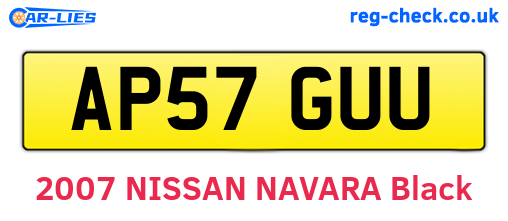 AP57GUU are the vehicle registration plates.