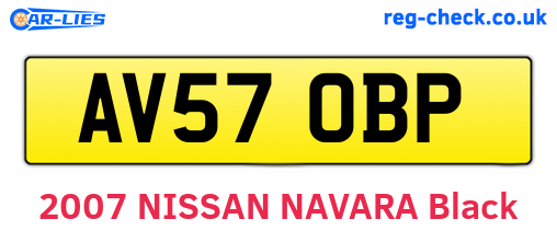 AV57OBP are the vehicle registration plates.