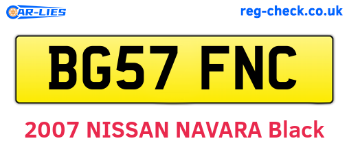 BG57FNC are the vehicle registration plates.
