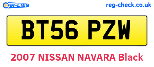 BT56PZW are the vehicle registration plates.