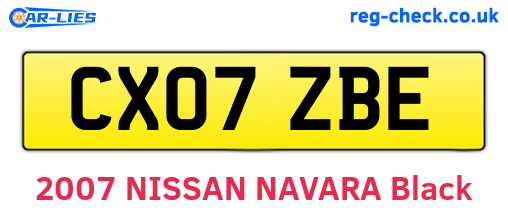 CX07ZBE are the vehicle registration plates.