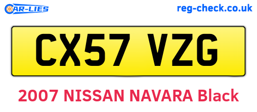 CX57VZG are the vehicle registration plates.