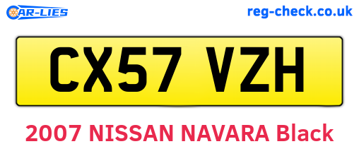 CX57VZH are the vehicle registration plates.