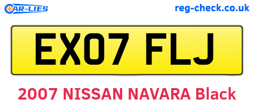 EX07FLJ are the vehicle registration plates.