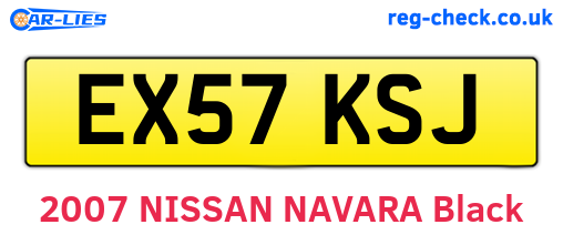 EX57KSJ are the vehicle registration plates.