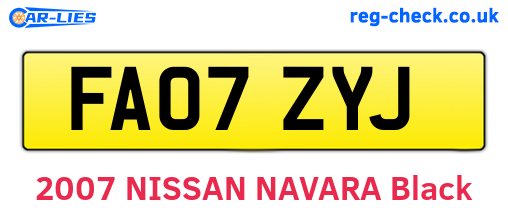 FA07ZYJ are the vehicle registration plates.