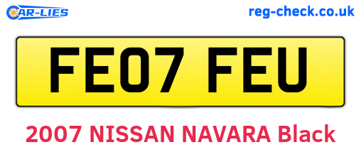 FE07FEU are the vehicle registration plates.