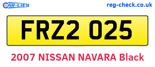 FRZ2025 are the vehicle registration plates.