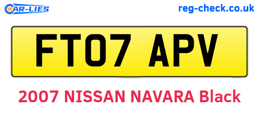 FT07APV are the vehicle registration plates.