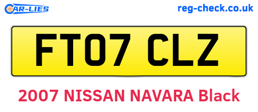 FT07CLZ are the vehicle registration plates.