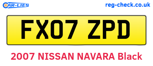 FX07ZPD are the vehicle registration plates.