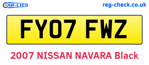 FY07FWZ are the vehicle registration plates.